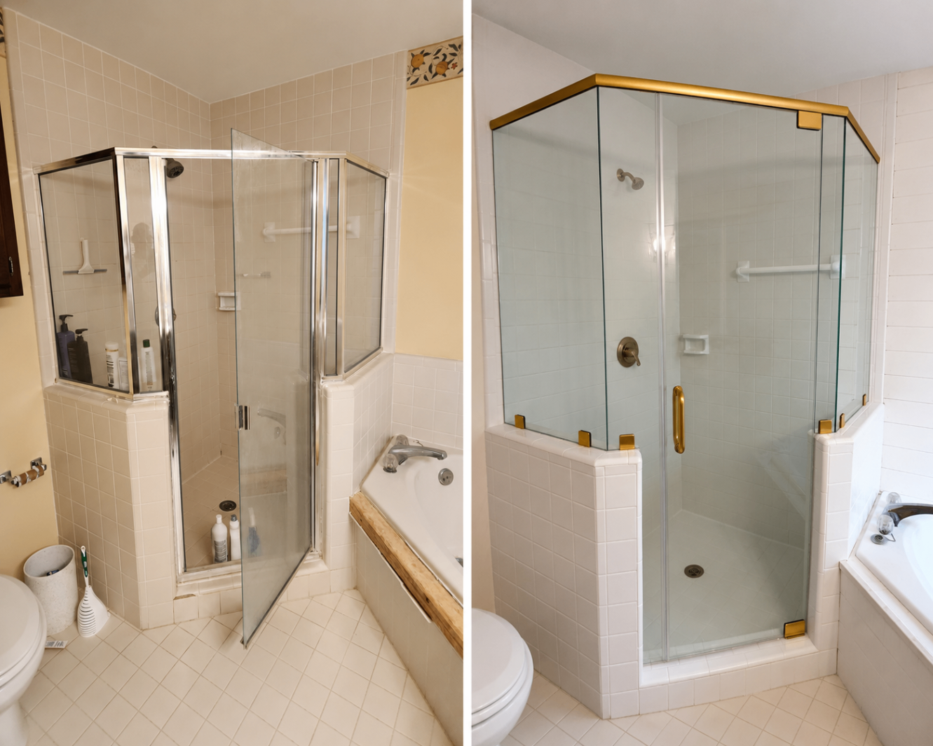 Frameless shower restoration