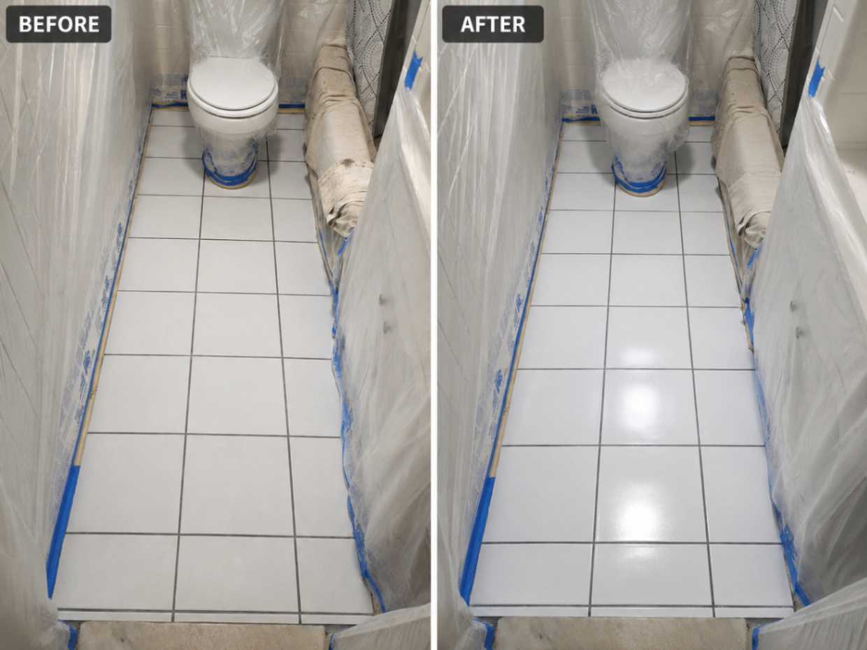 Bathroom tile floor